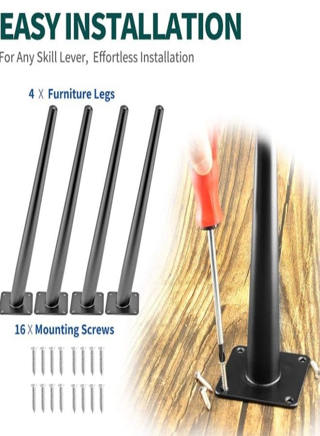 Aakash Decor Heavy Duty Cone Shape 12 Inch Sofa Leg - Black Finish Rustproof & Sturdy Furniture Leg 30 Cm Metal Table Leg for Home & Office (Set of 4) | Durable Replacement Sofa Paya - Image 3